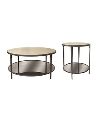 Wilshire Round Cocktail Table and Round End Table Set