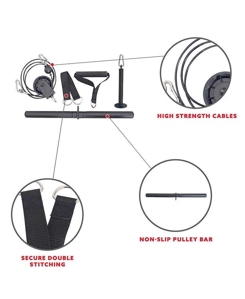Sunny Health & Fitness Lat Pull Down Attachment for Power Rack Cages, Up to 360LBs Support