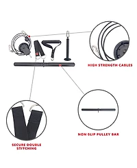 Sunny Health & Fitness Lat Pull Down Attachment for Power Rack Cages, Up to 360LBs Support