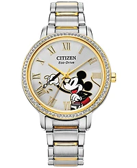 Disney by Citizen Mickey Mouse Two-Tone Stainless Steel Bracelet Watch 33mm
