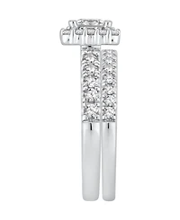 Gia Certified Diamond Princess Halo Bridal Set (1 1/2 ct. t.w.) in 14K White Gold