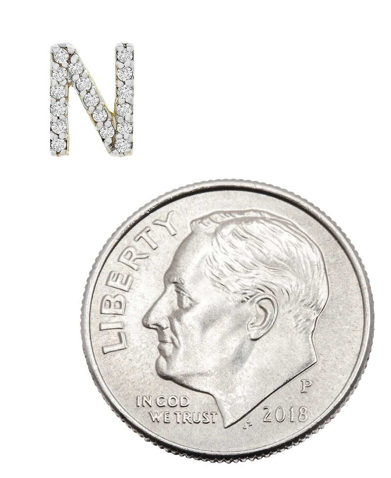 Wrapped Diamond Initial Single Stud Earring (1/20 ct. t.w.) in 14k Gold, Created for Macy's