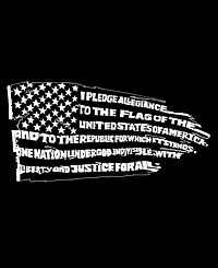 Men's Pledge of Allegiance Flag Raglan Baseball Word Art T-shirt