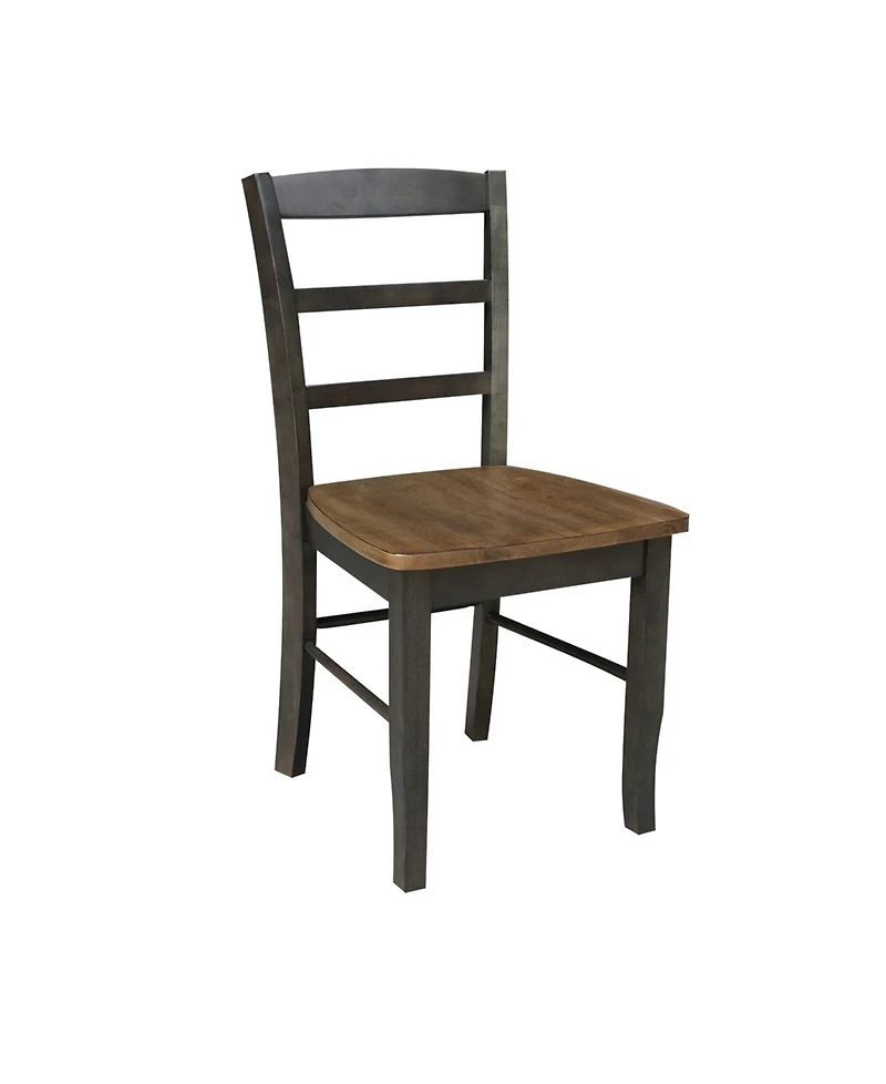 42" Dual Drop Leaf Pedestal Dining Table with 2 Madrid Ladderback Chairs, 3 Piece Dining Set