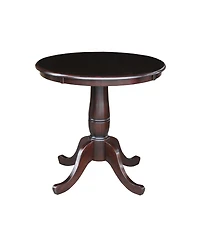 30" Round Top Pedestal Dining Table with 2 Madrid Ladderback Chairs, 3 Piece Dining Set