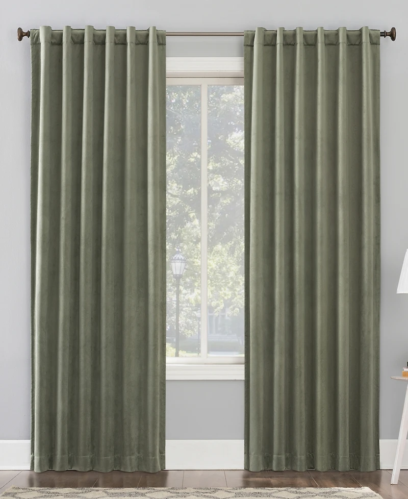 Amherst Velvet Noise Reducing Thermal Extreme 100% Blackout Back Tab Curtain Panel