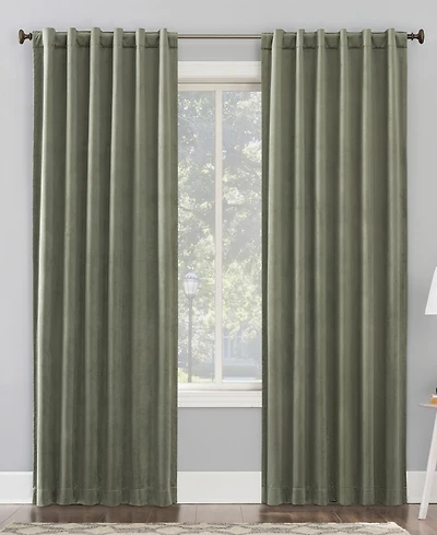 Amherst Velvet Noise Reducing Thermal Extreme 100% Blackout Back Tab Curtain Panel