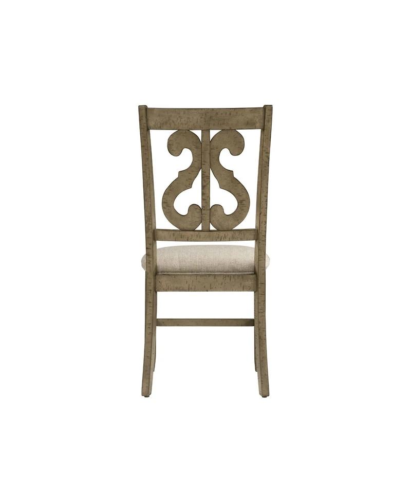 Picket House Furnishings Stanford Wooden Swirl Back Side Chair Set