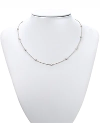 Diamond Bezel Necklace (1/10 ct. t.w.) Sterling Silver, 14k Gold-Plated Silver or Rose