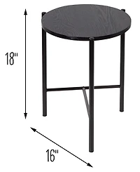Honey Can Do Round Side Table with T-Pattern Base
