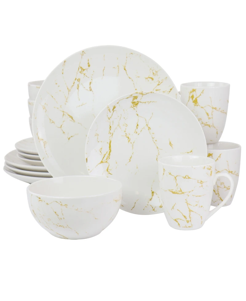 Elama Fine Marble 16 Pc. Dinnerware Set