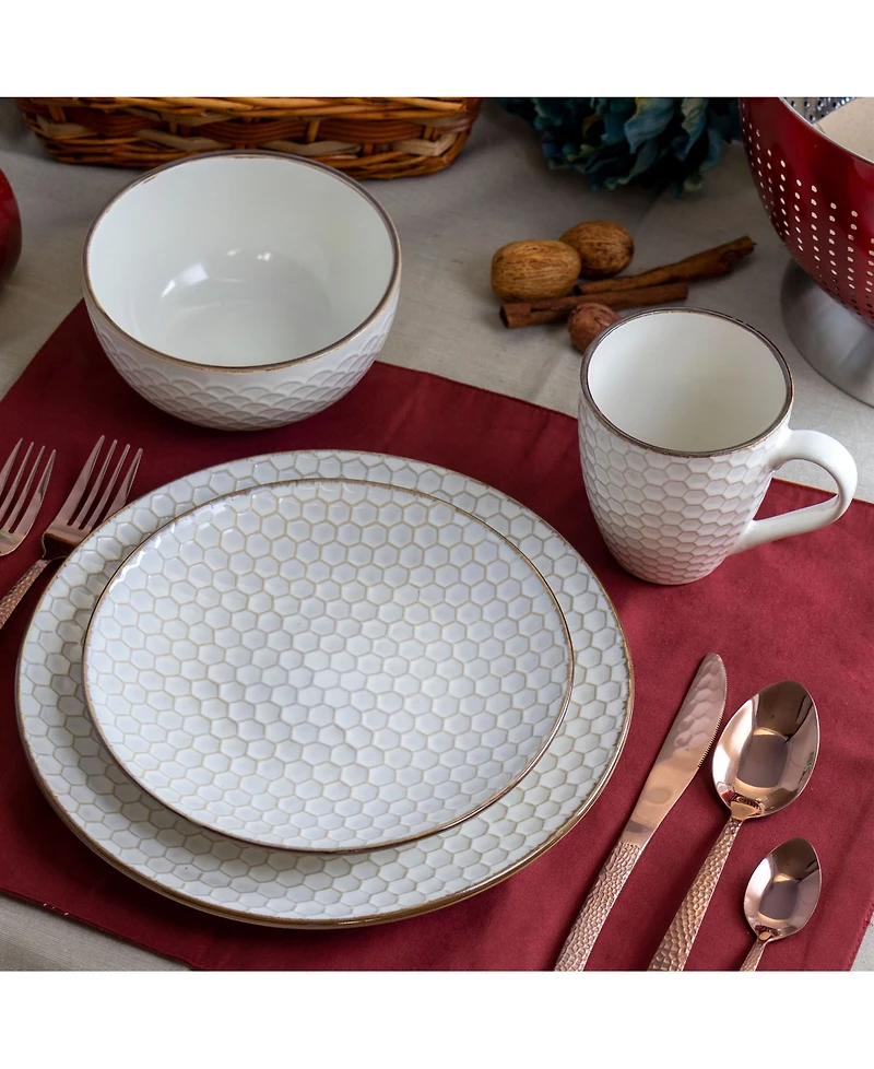Elama Honey 16 Pc. Dinnerware Set, Service for 4