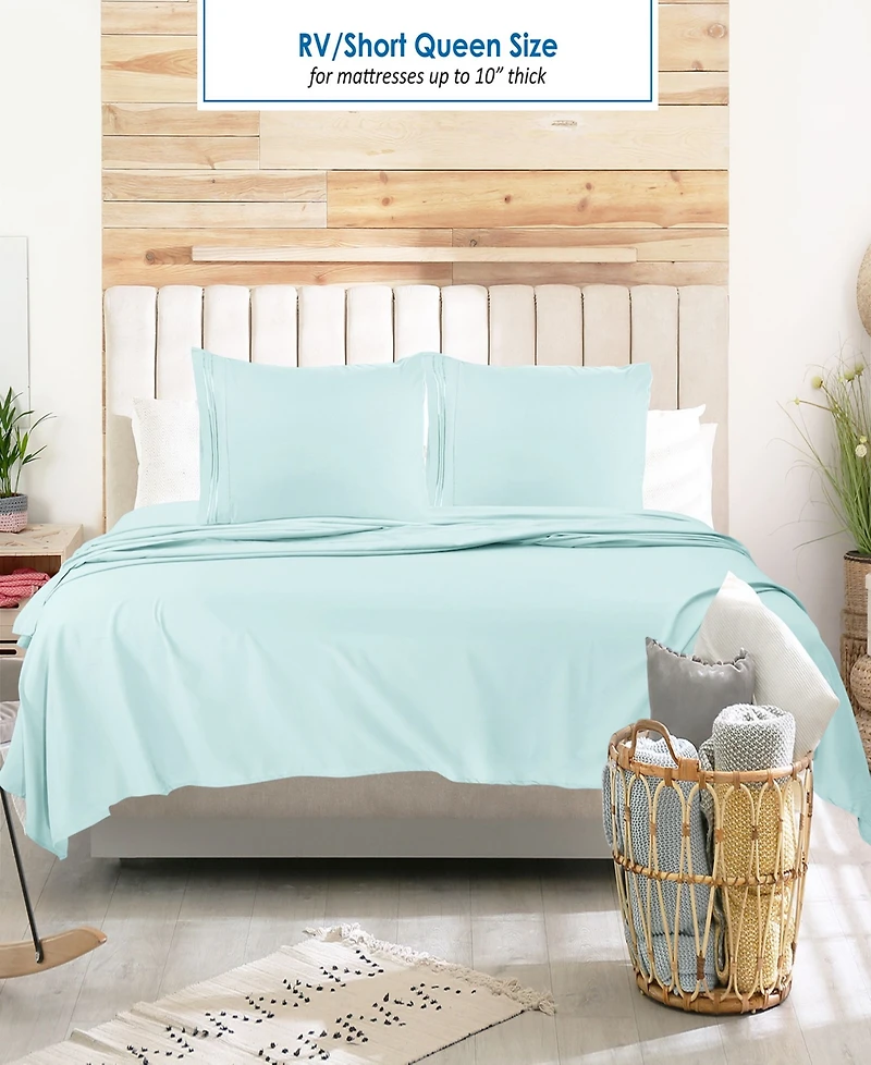 Nestl Premier 1800 Series Deep Pocket Bed 4 Piece Sheet Set, Rv Queen