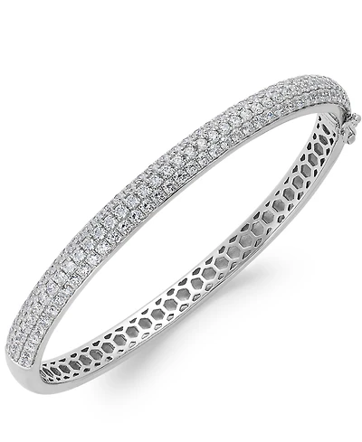 Arabella Cubic Zirconia Pave Bangle Bracelet in Sterling Silver (5 ct. t.w.)
