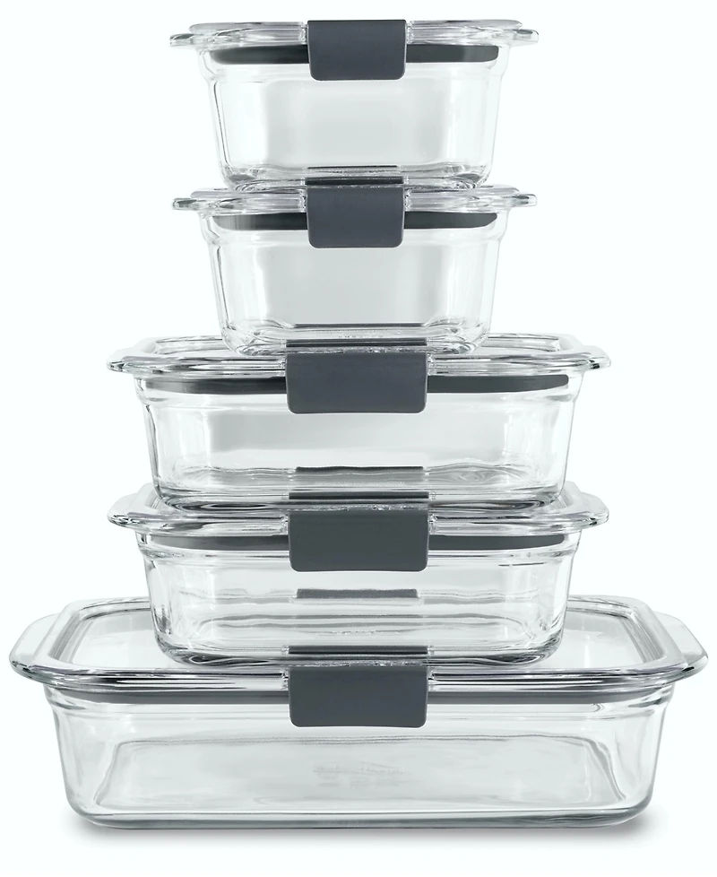 Rubbermaid Brilliance 10-Pc. Glass Food Storage Container Set