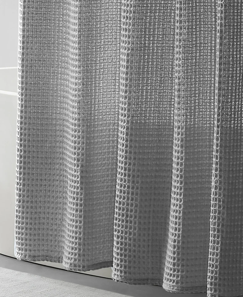 Vera Wang Marled Waffle Yarn Dyed Shower Curtain, 72" X 70"