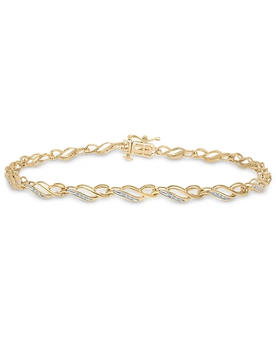 Diamond Link Bracelet (1/10 ct. t.w.) in 10k Gold
