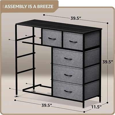 Sorbus 9 Drawers Dresser - Furniture Storage for Bedroom, Closet, Office Organization Steel Frame, Wood Top