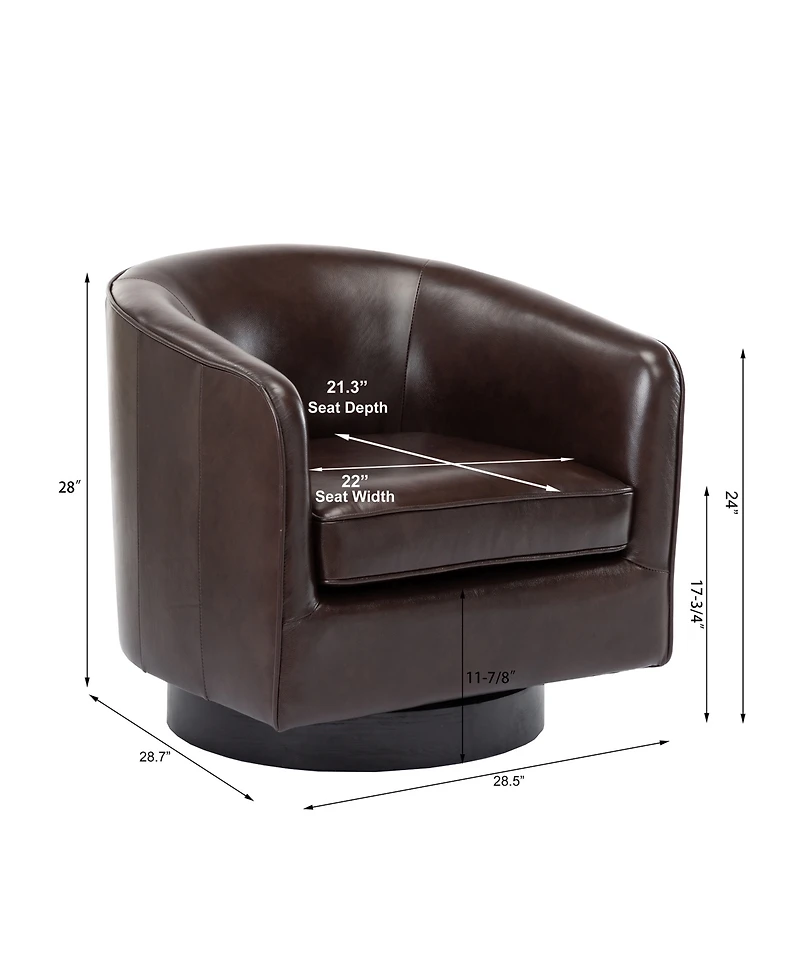Turner Top Grain Leather Swivel Chair