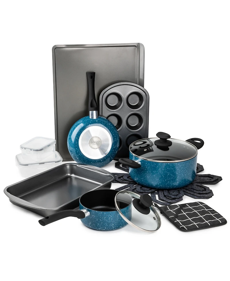 Brooklyn Steel Co. Venus Nonstick Aluminum 16-Pc. Cookware Set