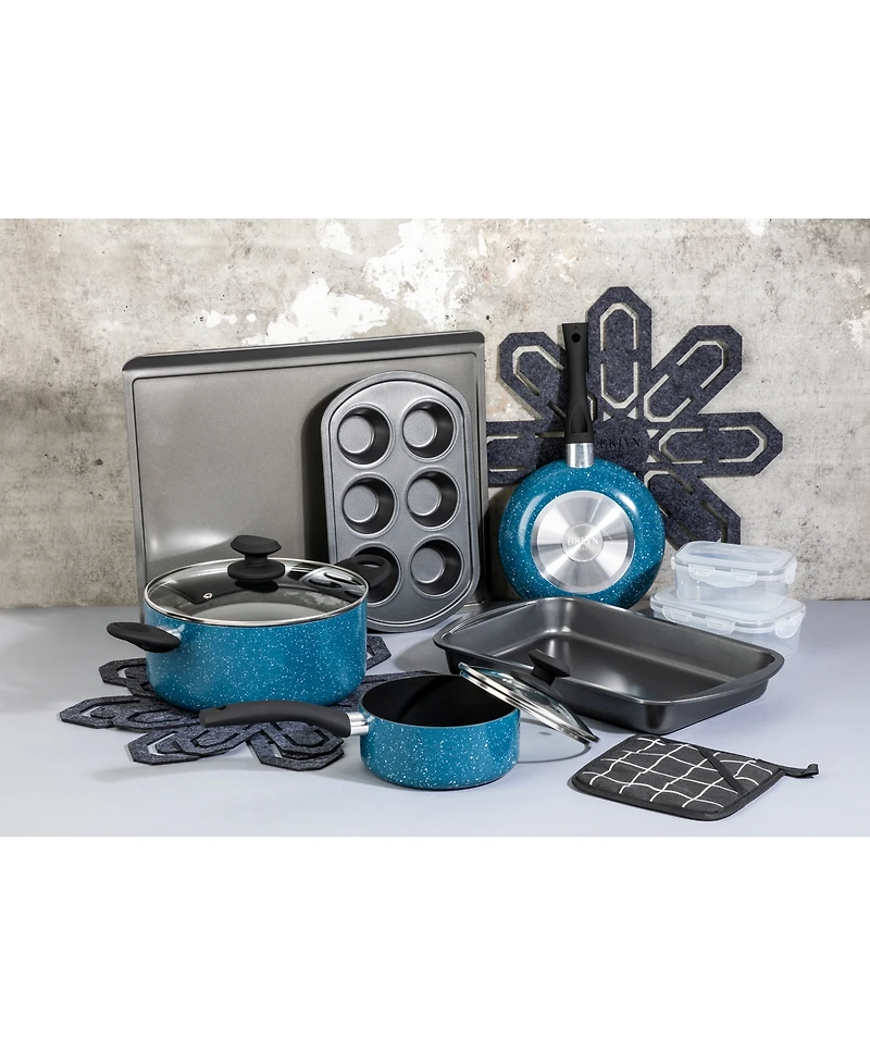 Brooklyn Steel Co. Venus Nonstick Aluminum 16-Pc. Cookware Set