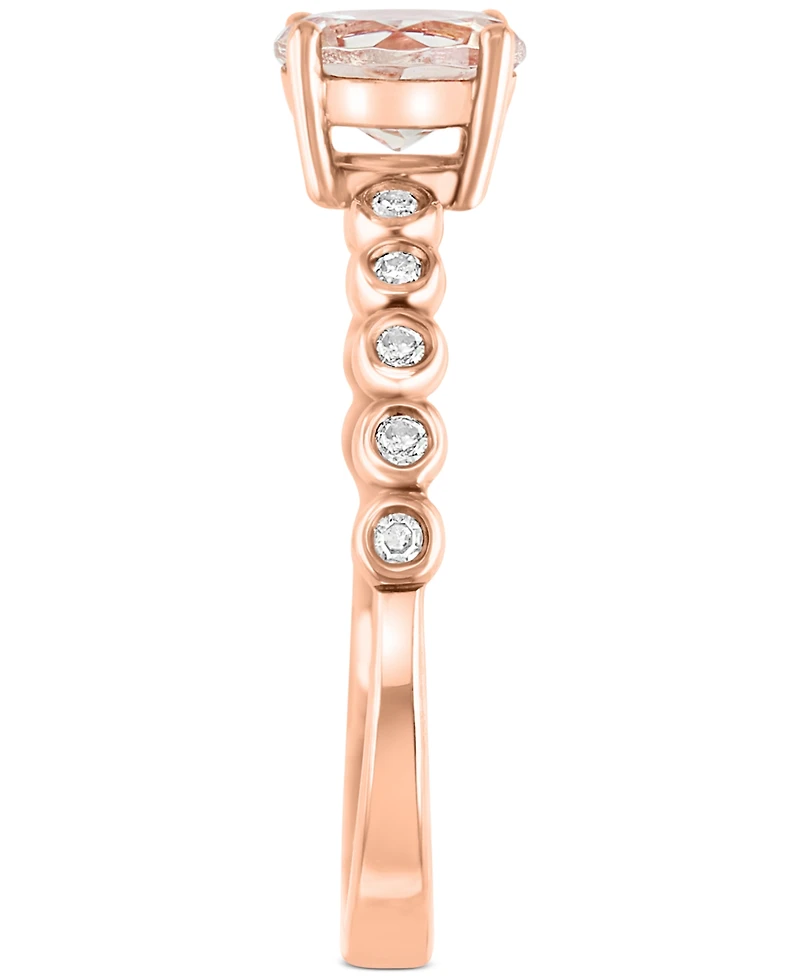 Morganite (3/4 ct. t.w.) & Diamond (1/10 ct. t.w.) Ring in 14k Rose Gold