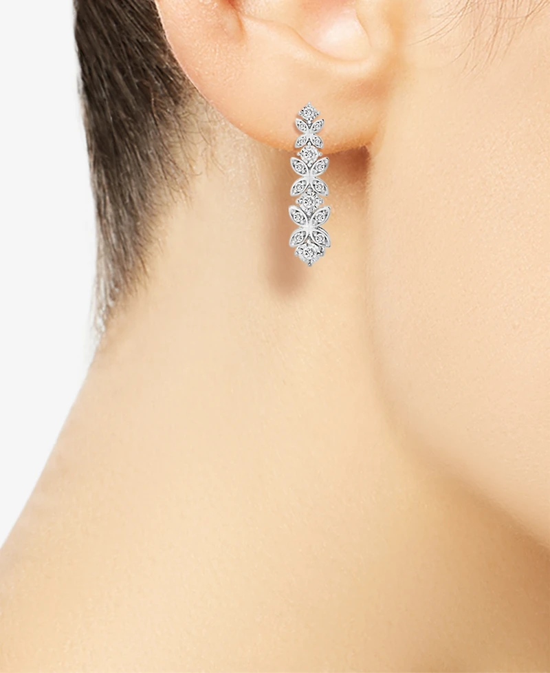 Wrapped in Love Diamond Butterfly Drop Earrings (1 ct. t.w.) in Sterling Silver, Created for Macy's