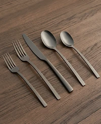 Cambridge Silversmiths Beacon Black Satin 45-Piece Flatware Set, Service for 8