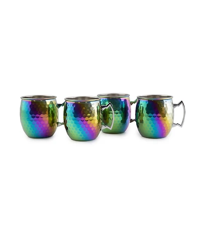 Thirstystone by Cambridge 20 Oz Hammered Moscow Mule Mugs, Set of 4