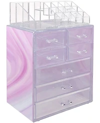 Sorbus Medium Tie-Dye Makeup Organizer Set - (3 Large / 4 Small Drawers/Top Tray)