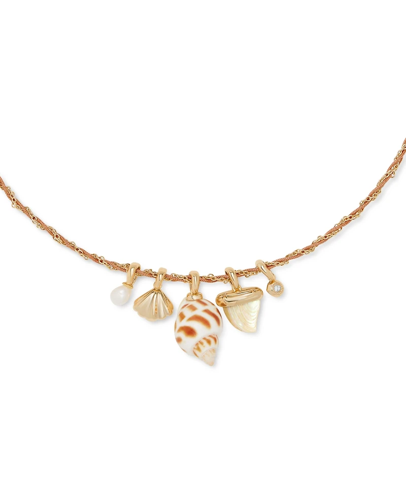 Kendra Scott 14k Gold-Plated Sea-Motif Cord-Wrapped Charm Necklace, 16" + 2" extender