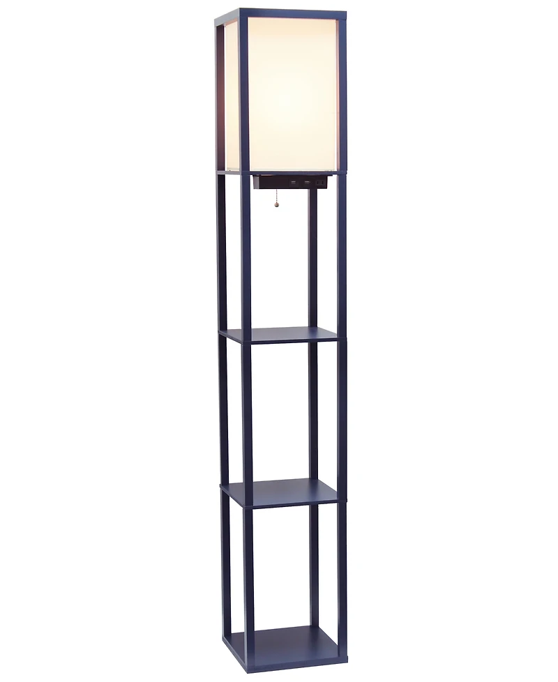 Simple Designs Floor Lamp Etagere Organizer Storage Shelf