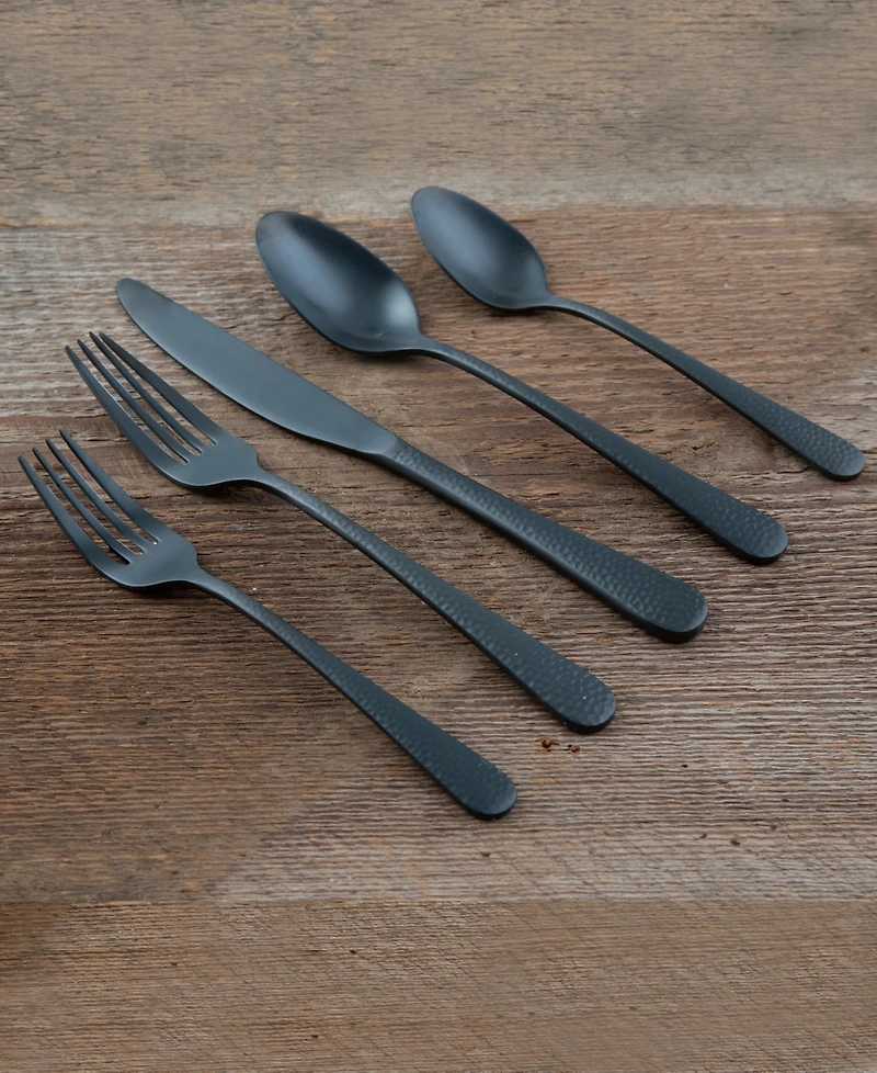 Cambridge Silversmiths Keene Hammered Satin 20-Piece Flatware Set, Service for 4