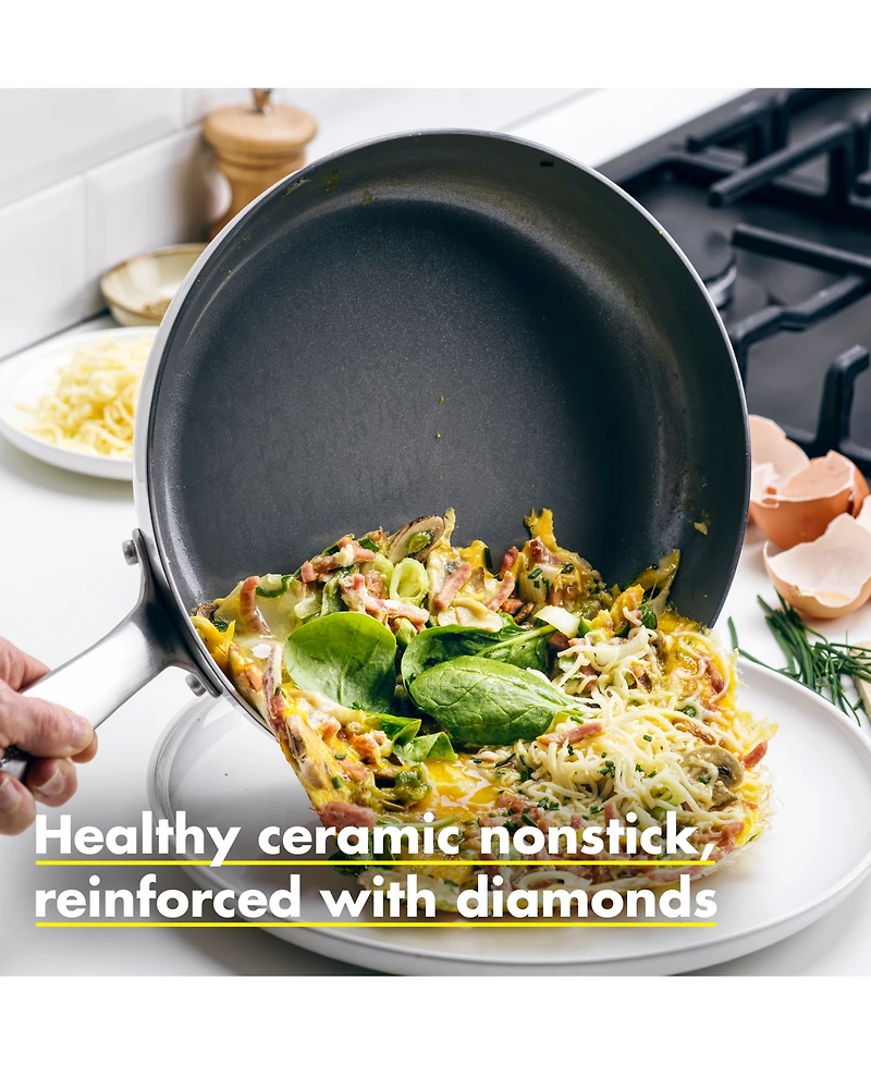 GreenPan Chatham Stainless Ceramic Nonstick 2-Pc. Frypan Set