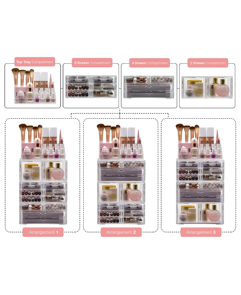 Sorbus Cosmetic Makeup and Jewelry Storage Case Holder