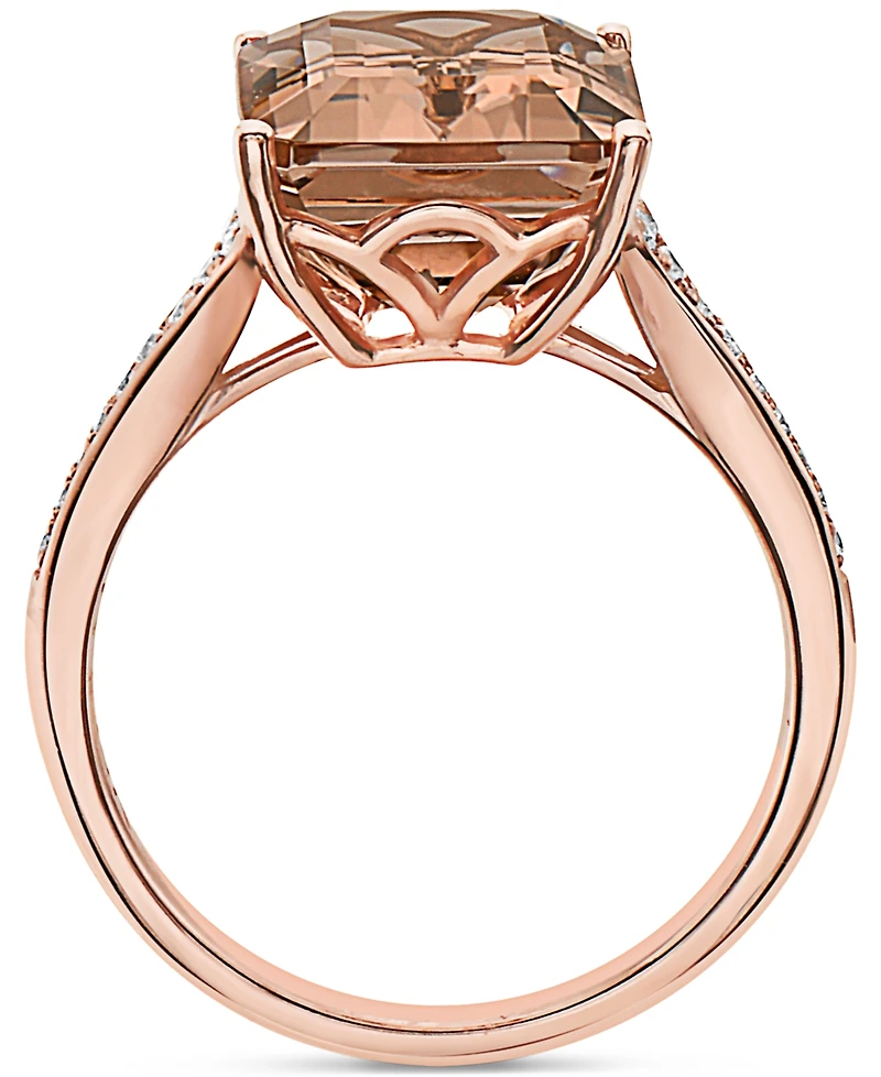 Effy Morganite (7-1/3 ct. t.w.) & Diamond (1/8 ct. t.w.) Ring in 14k Rose Gold