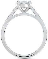 Portfolio by De Beers Forevermark Diamond Oval-Cut Cathedral Solitaire & Pave Engagement Ring (7/8 ct. t.w.) in 14k White Gold