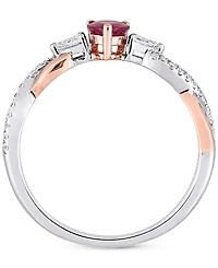 Ruby (2/5 ct. t.w.) & Diamond (1/5 Twisted Ring 14k White Rose Gold