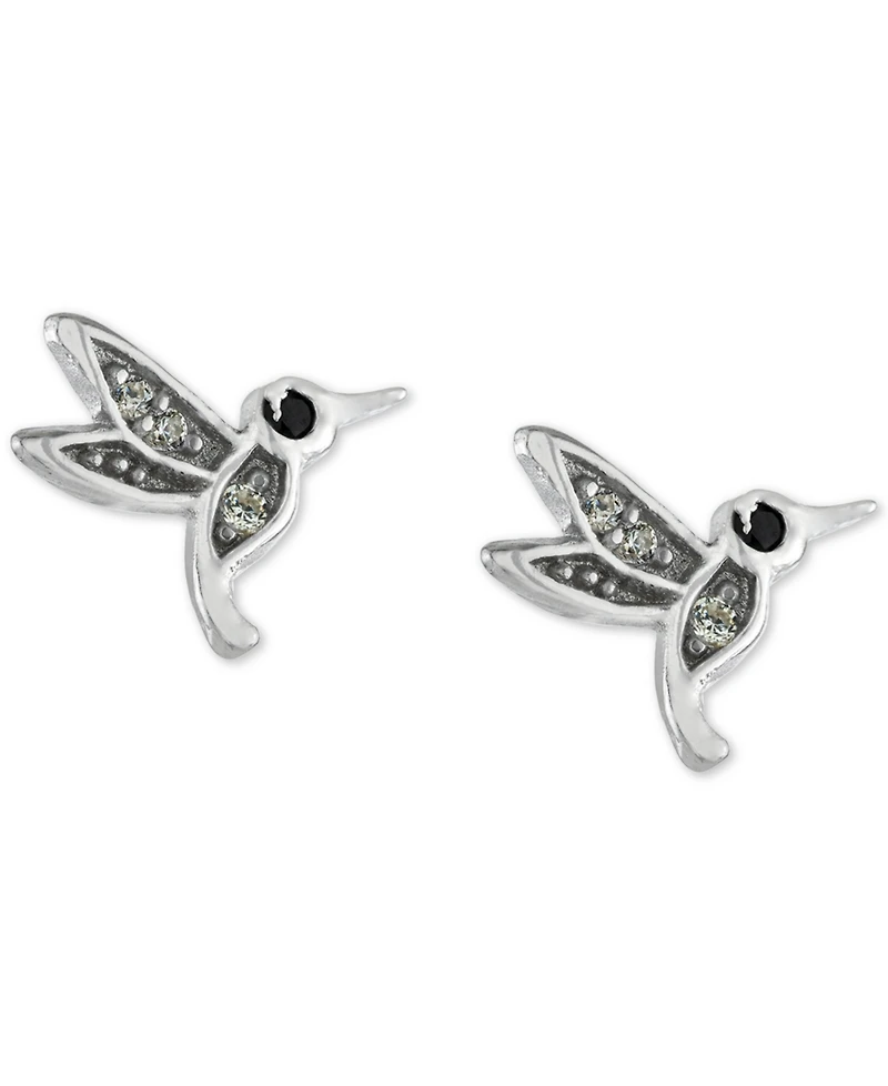 Mixed Color Pave Small Bird Stud Earrings in Sterling Silver, Macy's Exclusive
