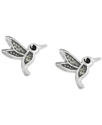 Mixed Color Pave Small Bird Stud Earrings in Sterling Silver, Macy's Exclusive