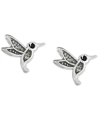 Mixed Color Pave Small Bird Stud Earrings in Sterling Silver, Macy's Exclusive