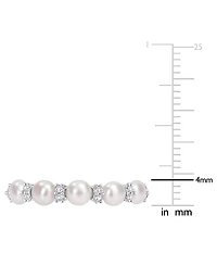 Cultured Freshwater Pearl (3-1/2-4mm) & White Topaz (1/8 ct. t.w.) Ring Sterling Silver