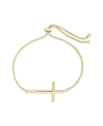 Women's Polished Cross Bolo Bracelet