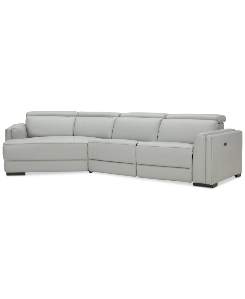 Closeout! Jenneth 3-Pc. Leather Sofa with 2 Power Motion Recliners and Cuddler, Created for Macy's
