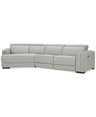 Closeout! Jenneth 3-Pc. Leather Sofa with 2 Power Motion Recliners and Cuddler, Created for Macy's
