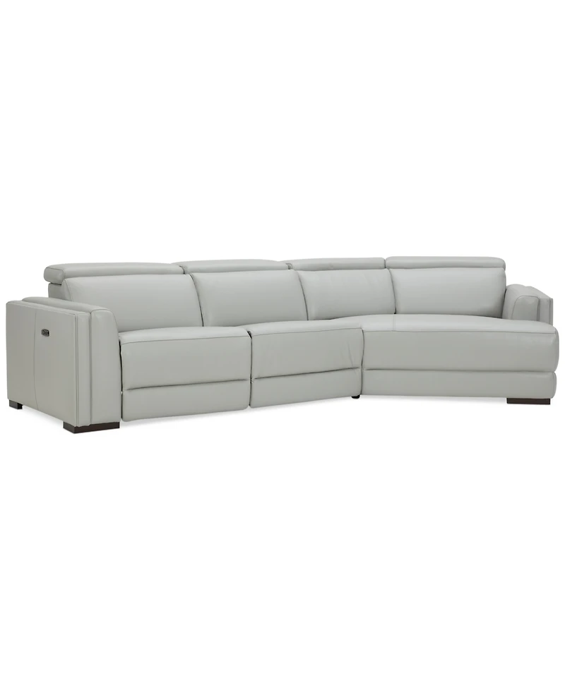 Closeout! Jenneth 3-Pc. Leather Sofa with 2 Power Motion Recliners and Cuddler, Created for Macy's