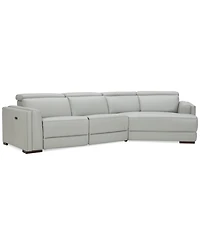 Closeout! Jenneth 3-Pc. Leather Sofa with 2 Power Motion Recliners and Cuddler, Created for Macy's