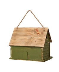 Glitzhome Oversized Distressed Cottage Birdhouse, 14.25"