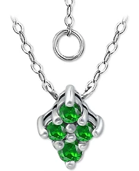 Giani Bernini Lab-Grown Green Quartz Cluster Pendant Necklace, 16" + 2" extender, Created for Macy's