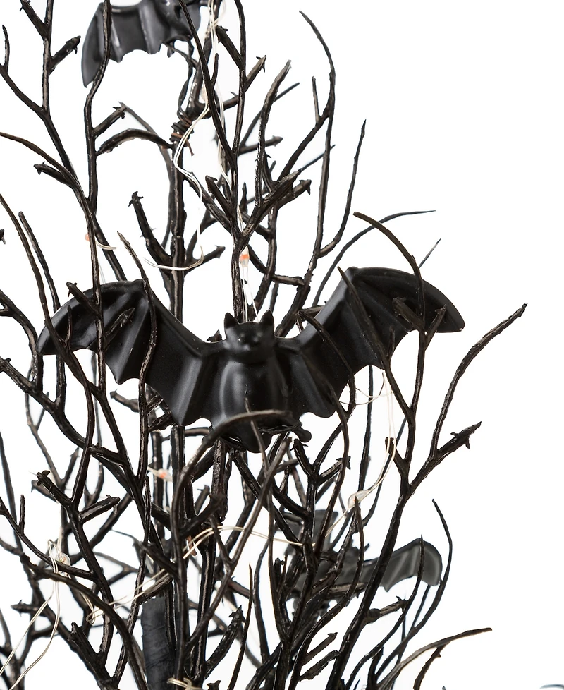 Glitzhome 20" Halloween Lighted Bats Table Top Tree